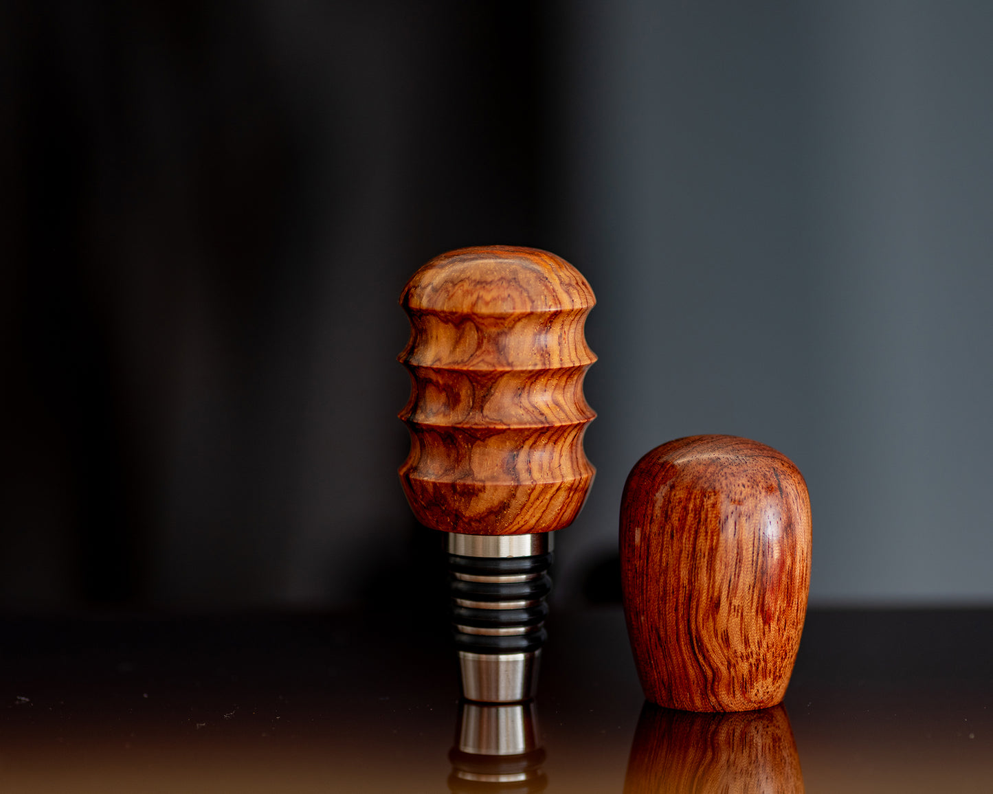 Hand-turned Wooden Bottle Stopper - Bubinga