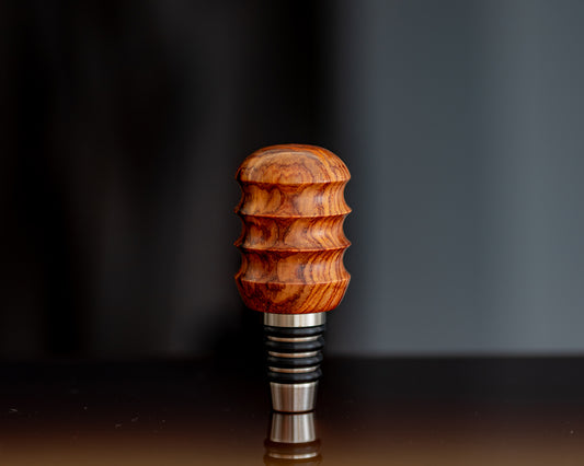 Hand-turned Wooden Bottle Stopper - Bubinga