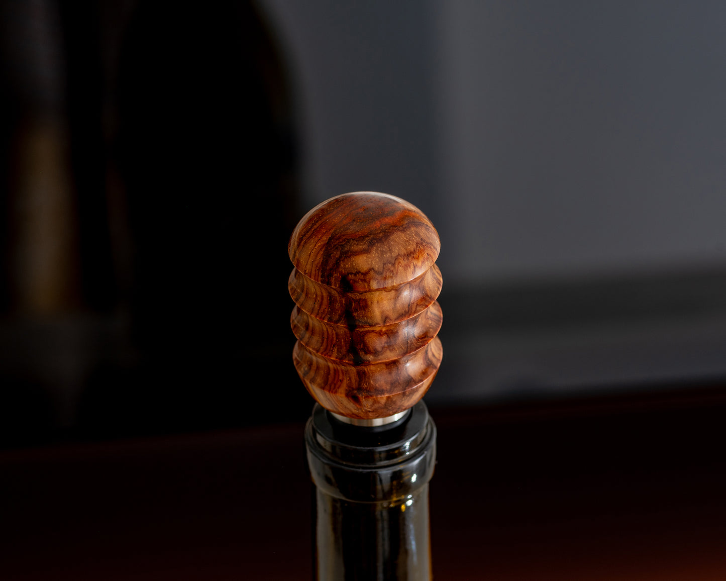 Hand-turned Wooden Bottle Stopper - Bubinga