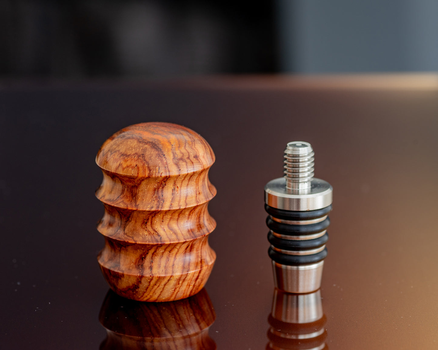Hand-turned Wooden Bottle Stopper - Bubinga