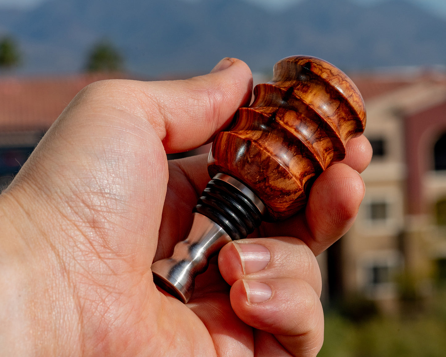 Hand-turned Wooden Bottle Stopper - Bubinga