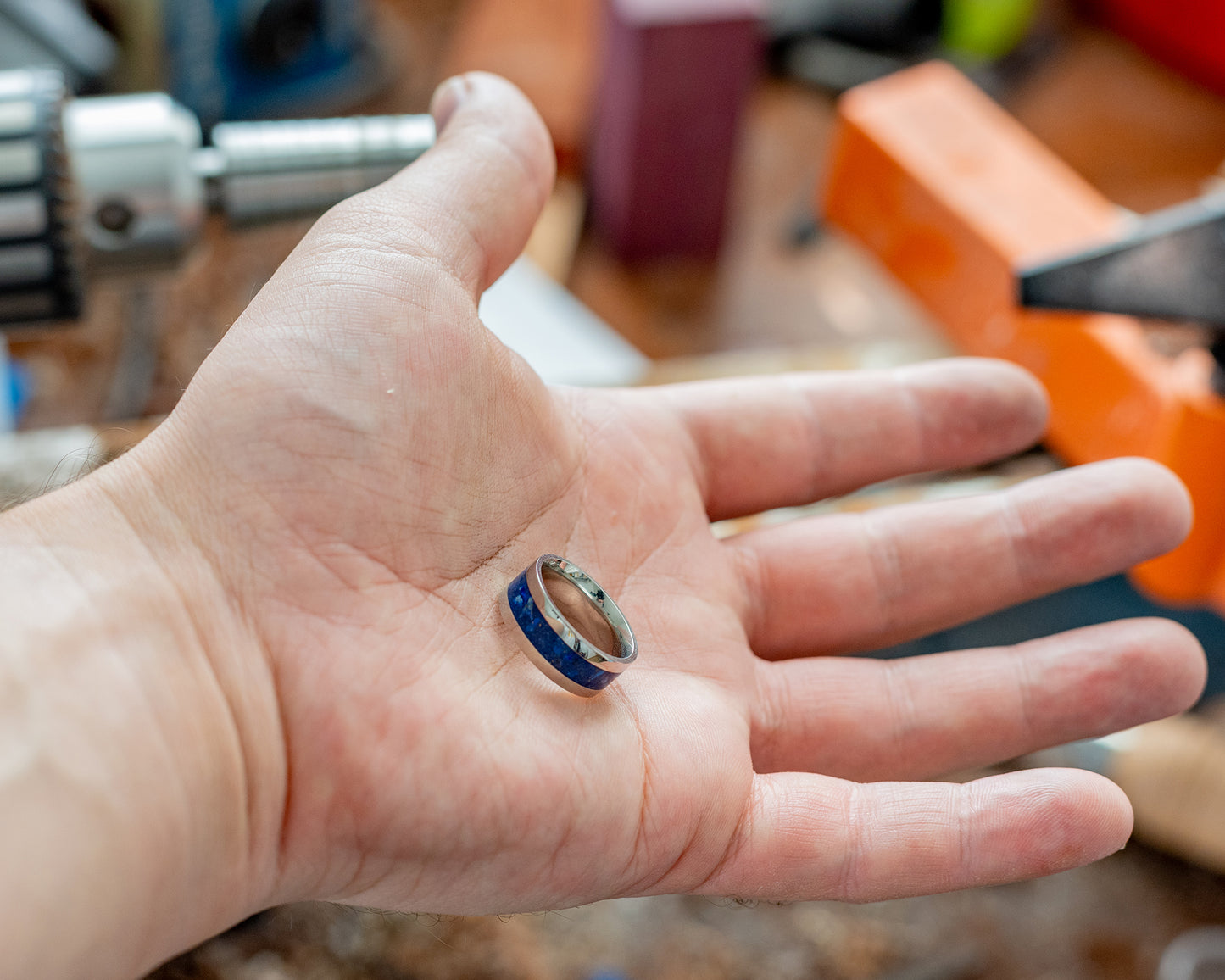 Lapis Lazuli Inlay Ring - Size 7
