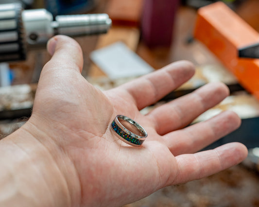 Mixed Opal Inlay Ring - Size 11.5