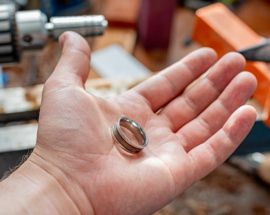 Bronze Tinted Resin Inlay Ring - Size 11.5
