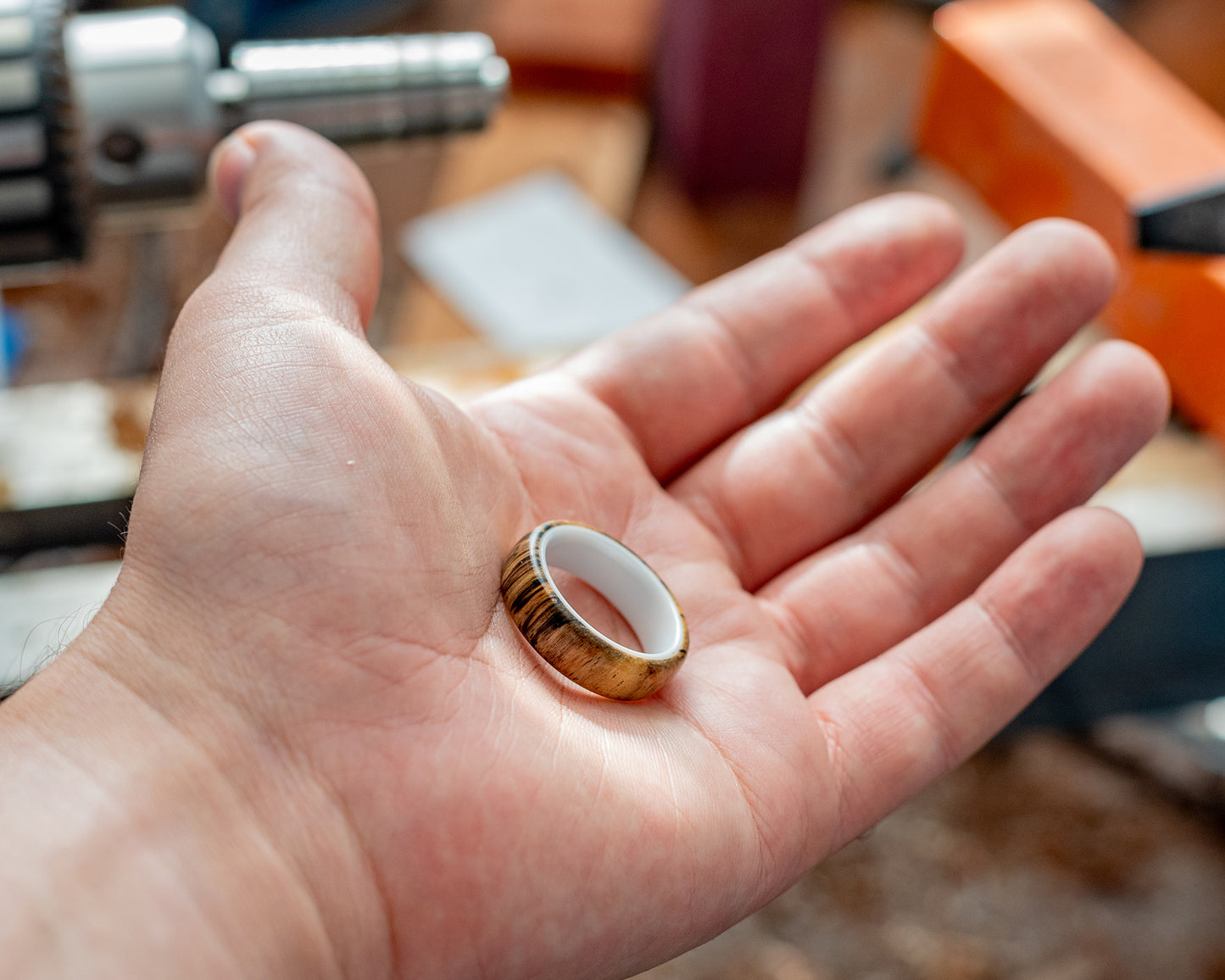 Spalted Tamarind Wood Ring - Size 11.5