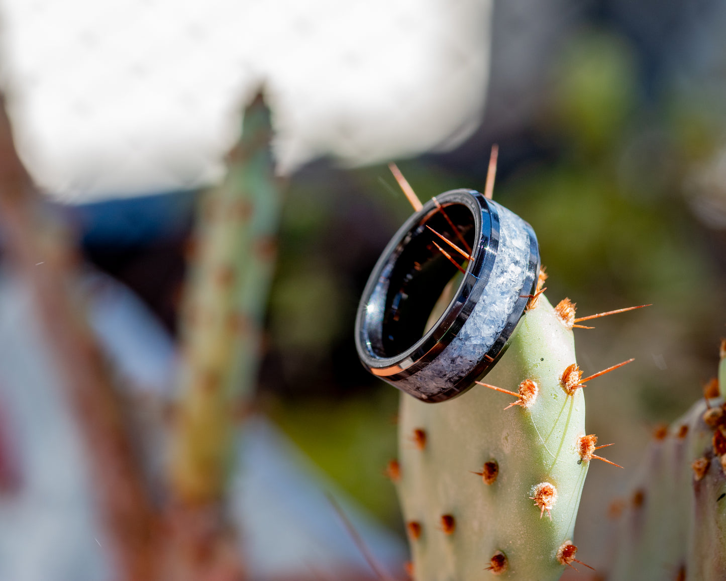 Blue Kyanite Inlay Ring - Size 6.5