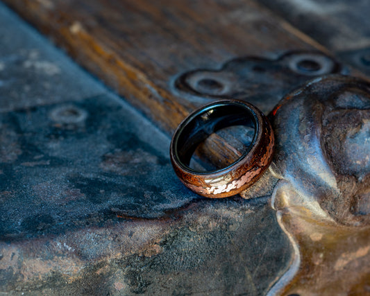 Walnut Bentwood Ring w/ Twisted Copper Inlay - Size 6.5 | Seconds