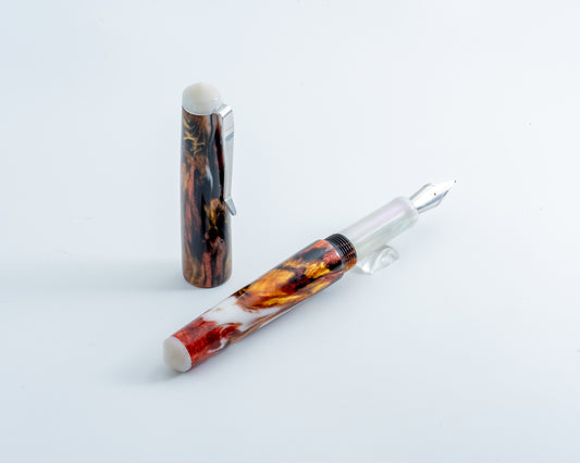 Portly Piece - "Cataclysm" | Handmade Alumilite Resin Fountain Pen w/ Stainless Steel Clip