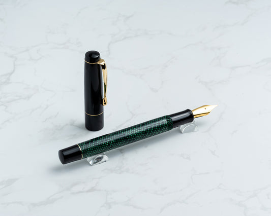 Premiere Piece - "Black Adder" | Handmade Fountain Pen w/ Vintage Cellulose Acetate