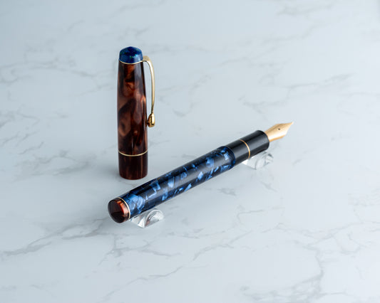 Premiere Piece - "Velvet Toffee Crush" | Handmade Fountain Pen w/ Vintage Cellulose Acetate & Acrylic
