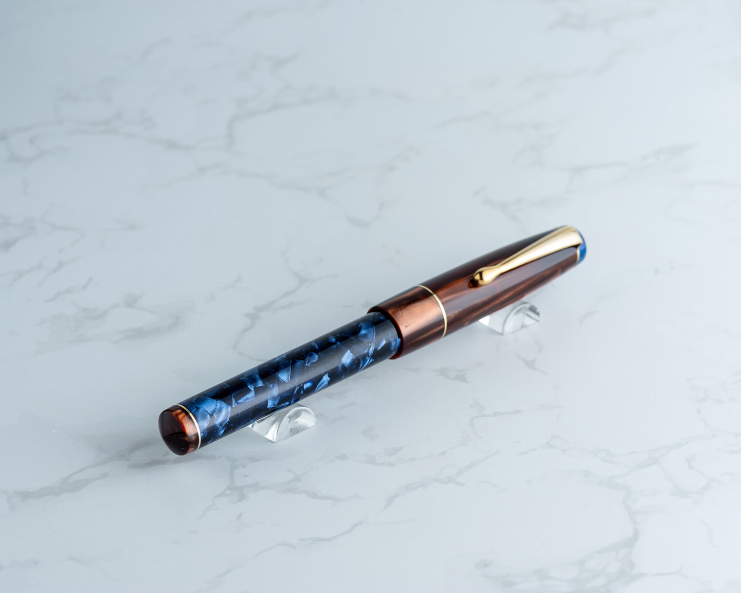 Premiere Piece - "Velvet Toffee Crush" | Handmade Fountain Pen w/ Vintage Cellulose Acetate & Acrylic