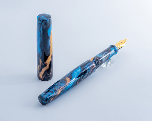 Primary Piece - "Vortex" | Handmade Clipless Resin Fountain Pen