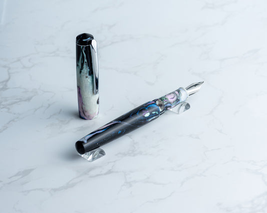Primary Piece - "Nebulabalone" Handmade Fountain Pen w/ Silver Plated Clip