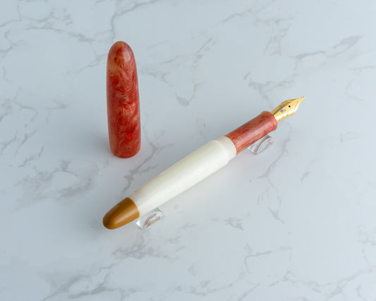 Rhys' Pieces x CFinleyArt | Peanut Butter & Jelly Special Edition Fountain Pen: "The Sack Lunch" - #5/9