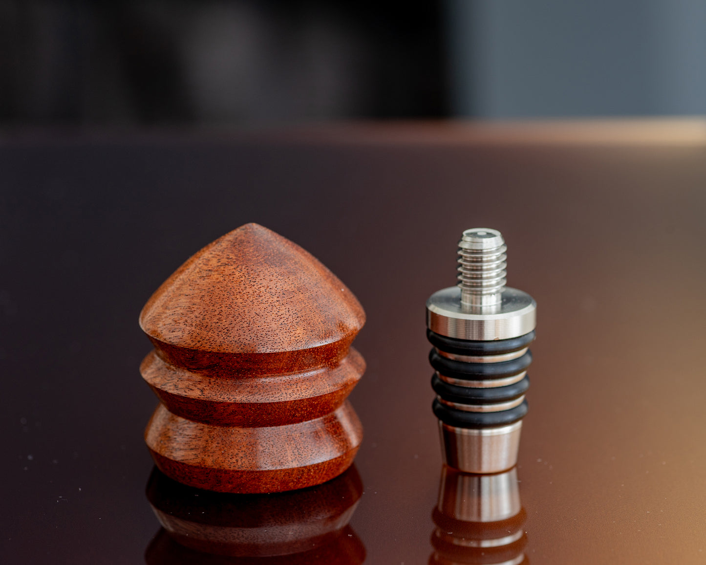 Hand-turned Wooden Bottle Stopper - Sapele Mahogany