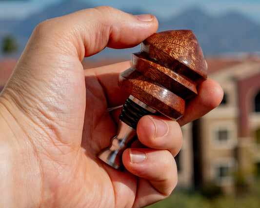 Hand-turned Wooden Bottle Stopper - Sapele Mahogany