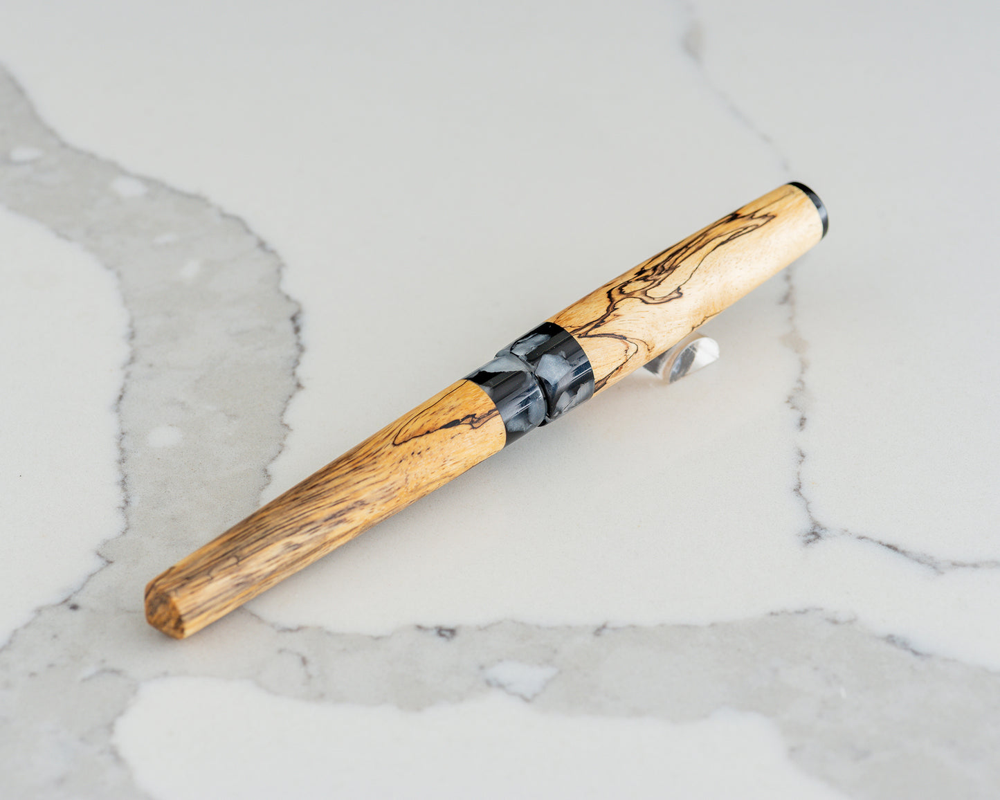 Primary Piece - "Topo Line" | Handmade Spalted Tamarind & Acrylic Fountain Pen
