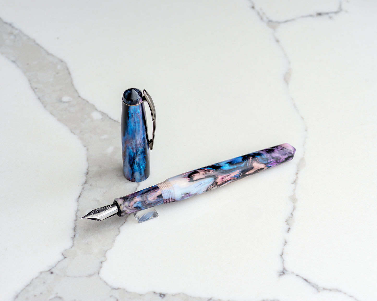 Primary Piece - "Abalone" | Handmade Alumilite Resin Fountain Pen w/ Gunmetal Clip