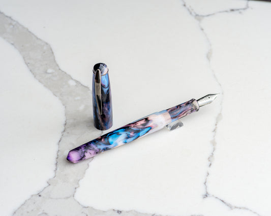 Primary Piece - "Abalone" | Handmade Alumilite Resin Fountain Pen w/ Gunmetal Clip