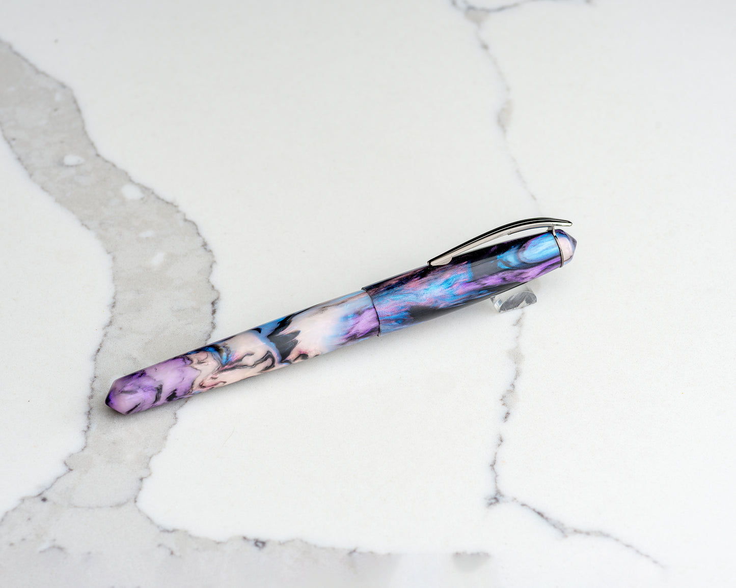 Primary Piece - "Abalone" | Handmade Alumilite Resin Fountain Pen w/ Gunmetal Clip