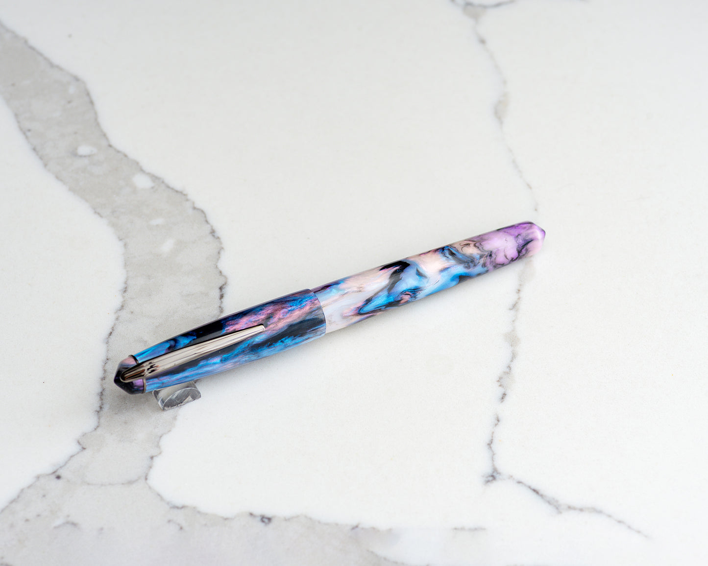 Primary Piece - "Abalone" | Handmade Alumilite Resin Fountain Pen w/ Gunmetal Clip