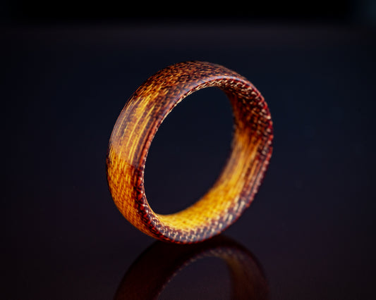 Vintage Micarta Ring - Westinghouse Burgundy/Natural Canvas Micarta