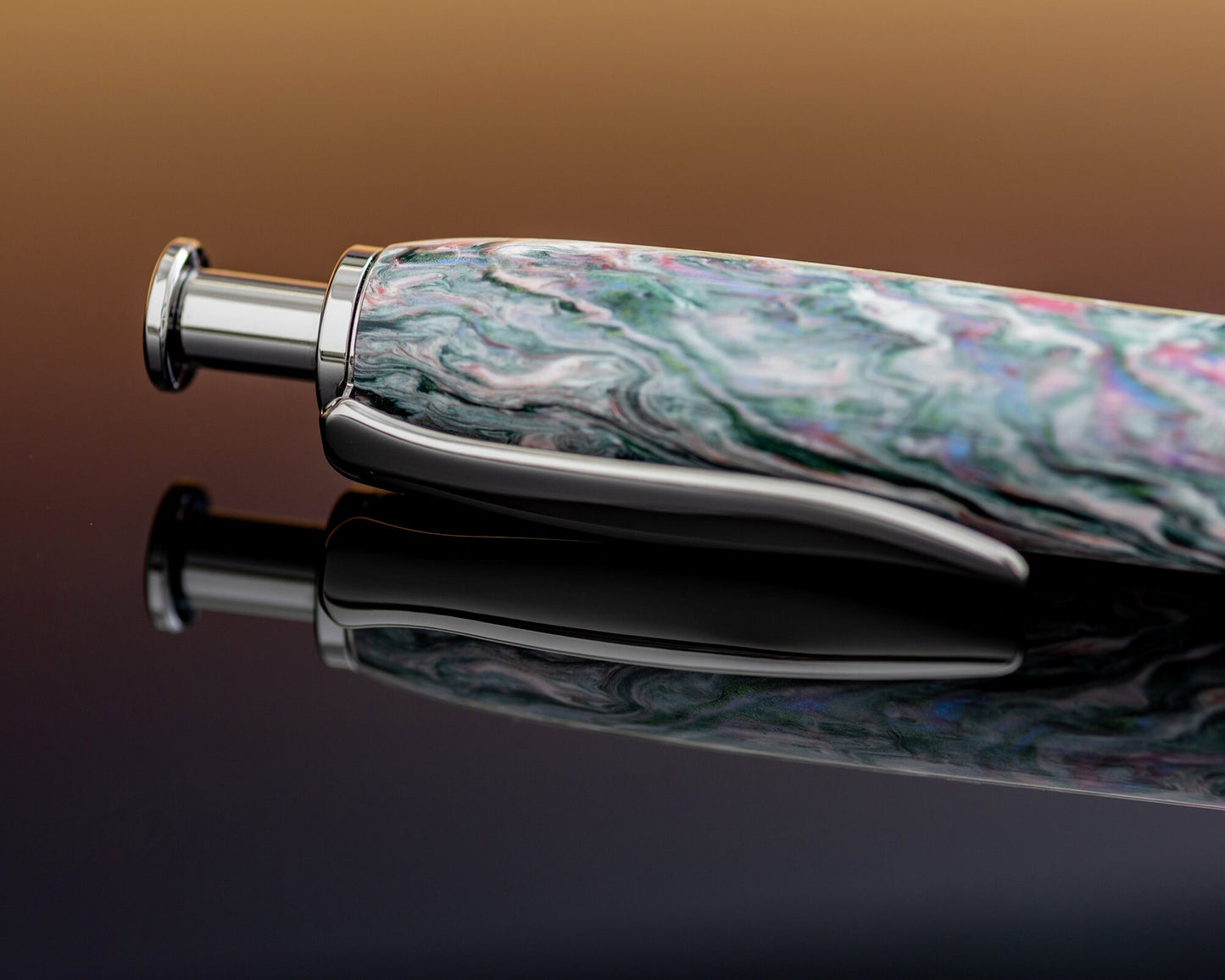 Handcrafted Pen & Pill Holder Combo | Matching Gift Set - Click Pen w/ Keychain made with "Sleep Paralysis" Bespoke Acrylic Blank