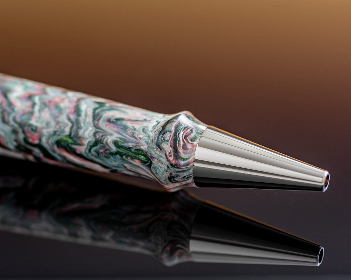Handcrafted Pen & Pill Holder Combo | Matching Gift Set - Click Pen w/ Keychain made with "Sleep Paralysis" Bespoke Acrylic Blank