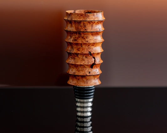 Hand-turned Wooden Bottle Stoppers - Maple Burl | Premium FDA-Grade Stainless Steel & Nitrile Hardware