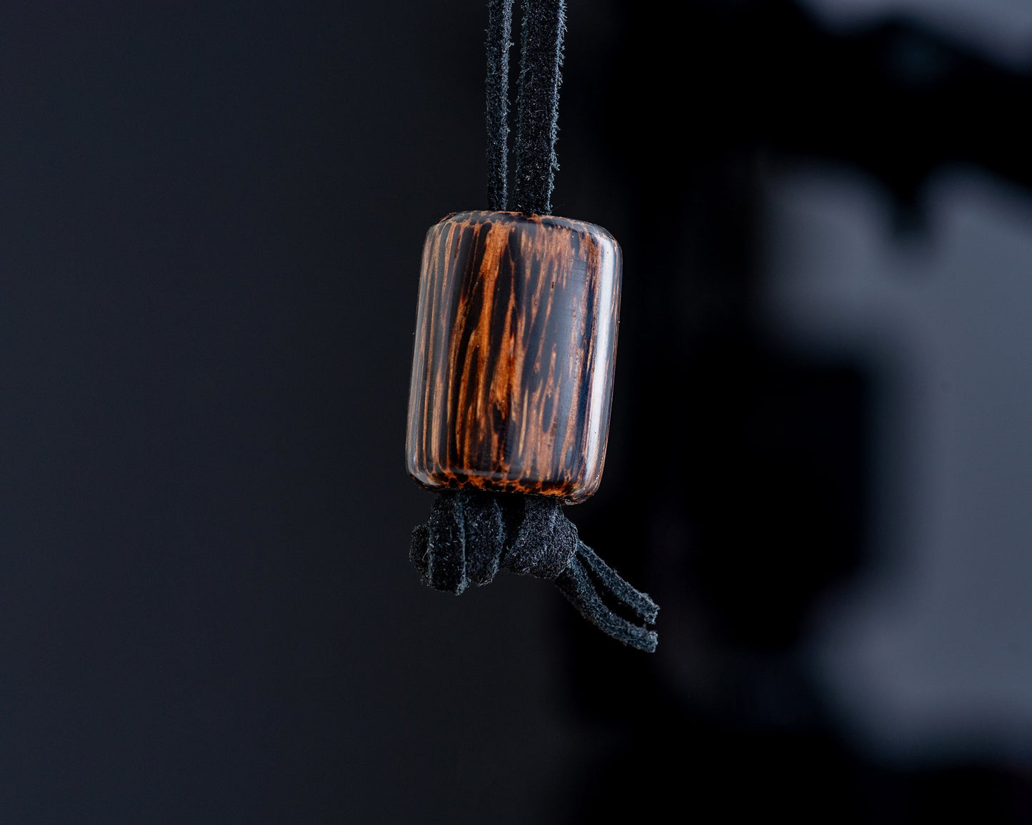 EDC Lanyard Bead - Hand Turned Extra-Large Stabilized Black Palm Bead - Paracord Bead for Pocket Knife/Zipper/Keychain