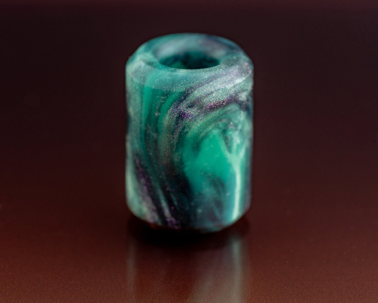 EDC Lanyard Bead - Hand Turned Extra-Large "Jade" & Purple Color Shift Bespoke Resin Bead - Paracord Bead for Pocket Knife/Zipper/Keychain