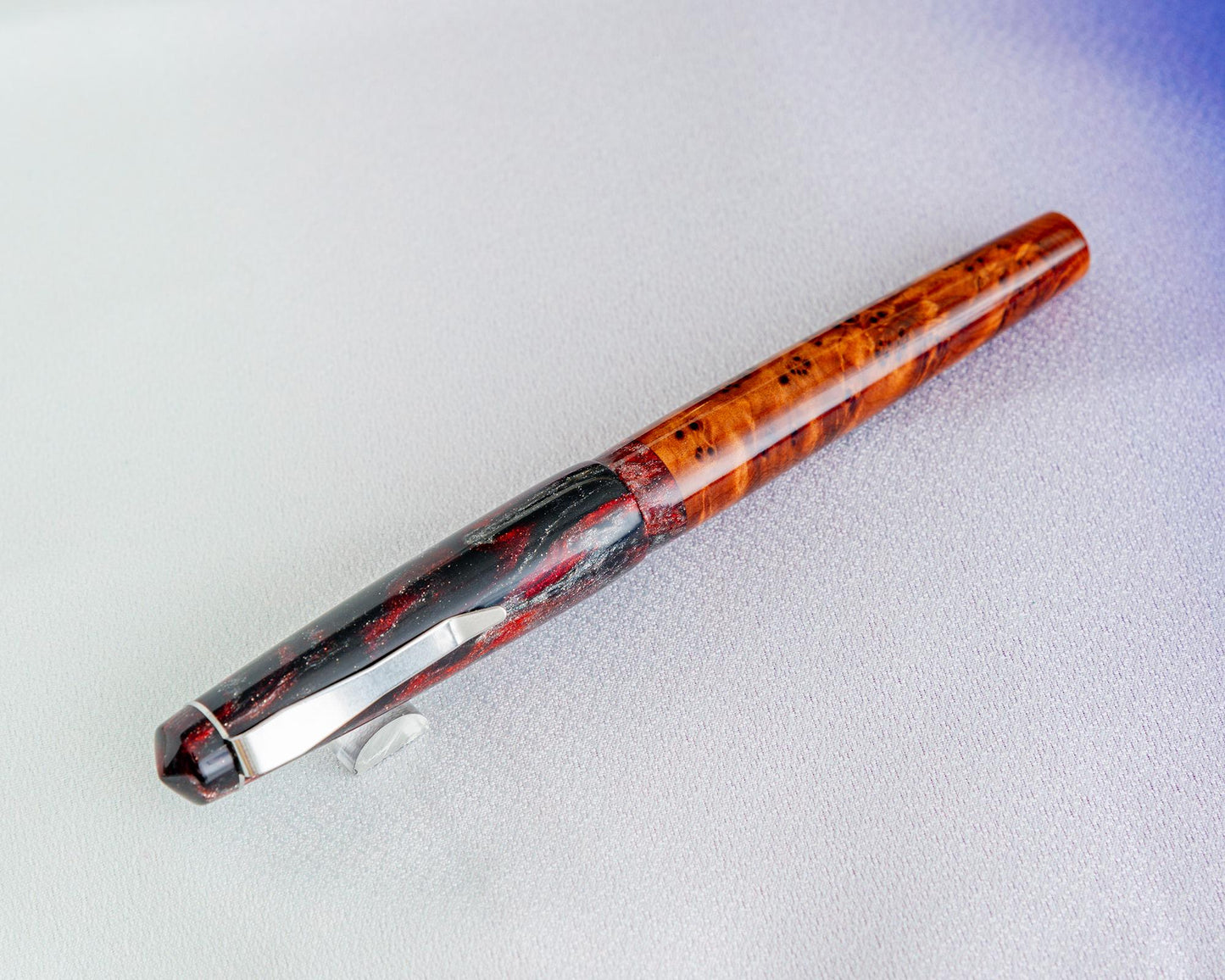Primary Piece - "Mount Doom" | Handmade Thuya Burl & DiamondCast Fountain Pen w/ Stainless Steel Clip