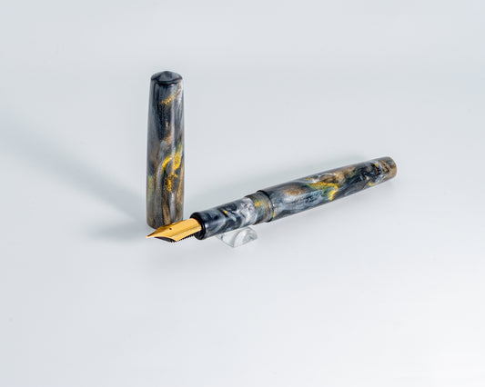 Portly Piece - "Nib Wolf's Ether Ore" | Handmade Alumilite Resin Fountain Pen