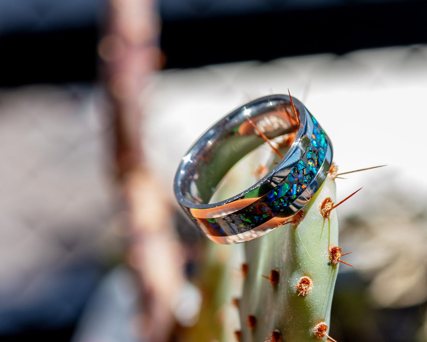 Mixed Opal Inlay Ring - Size 11.5