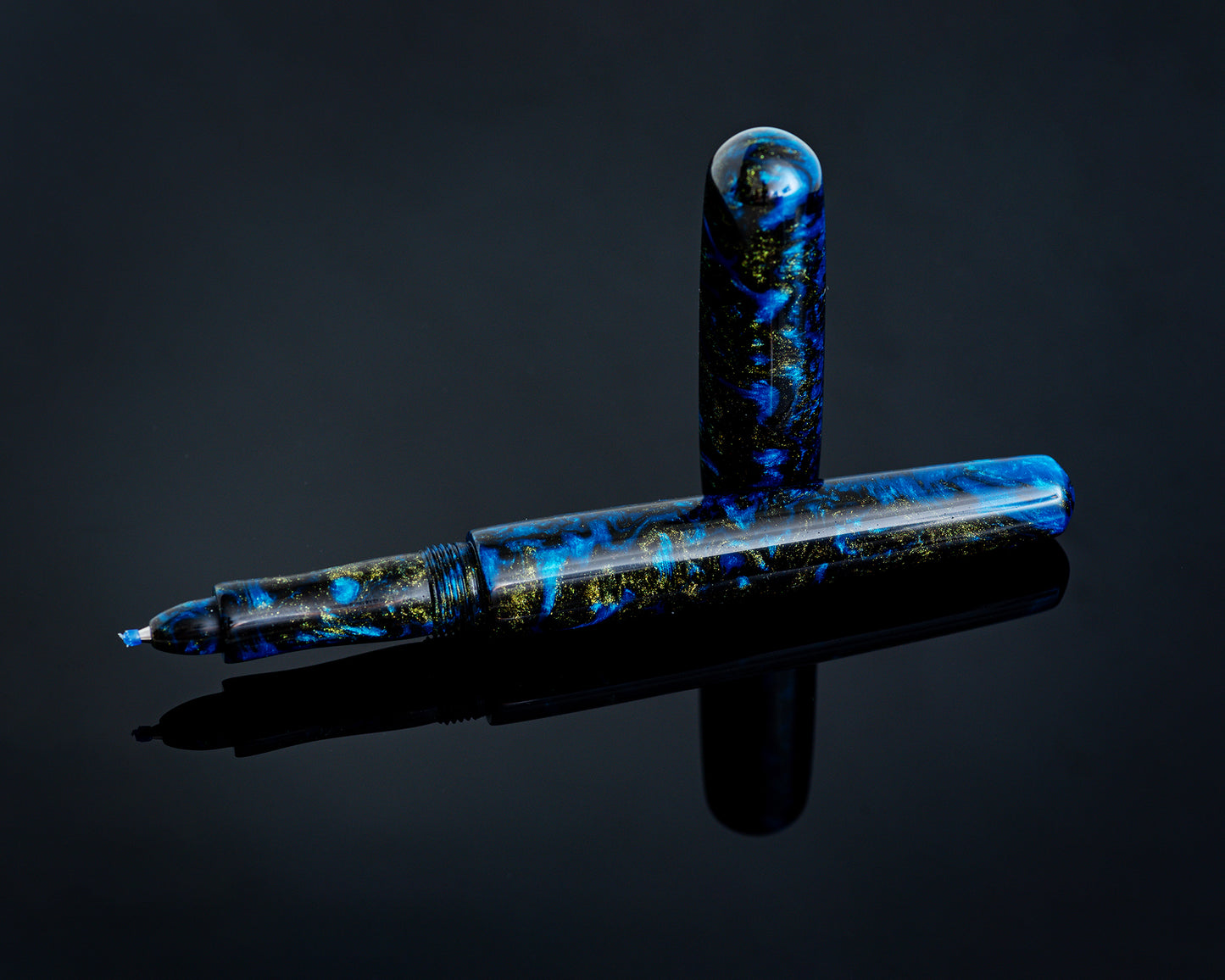 Custom Ballpoint Pen - "Blue Lagoon" Handcast Epoxy Resin