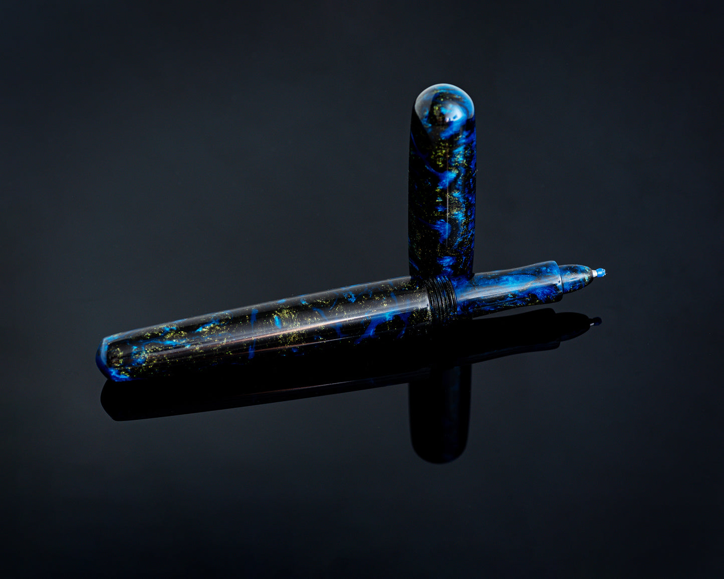 Custom Ballpoint Pen - "Blue Lagoon" Handcast Epoxy Resin