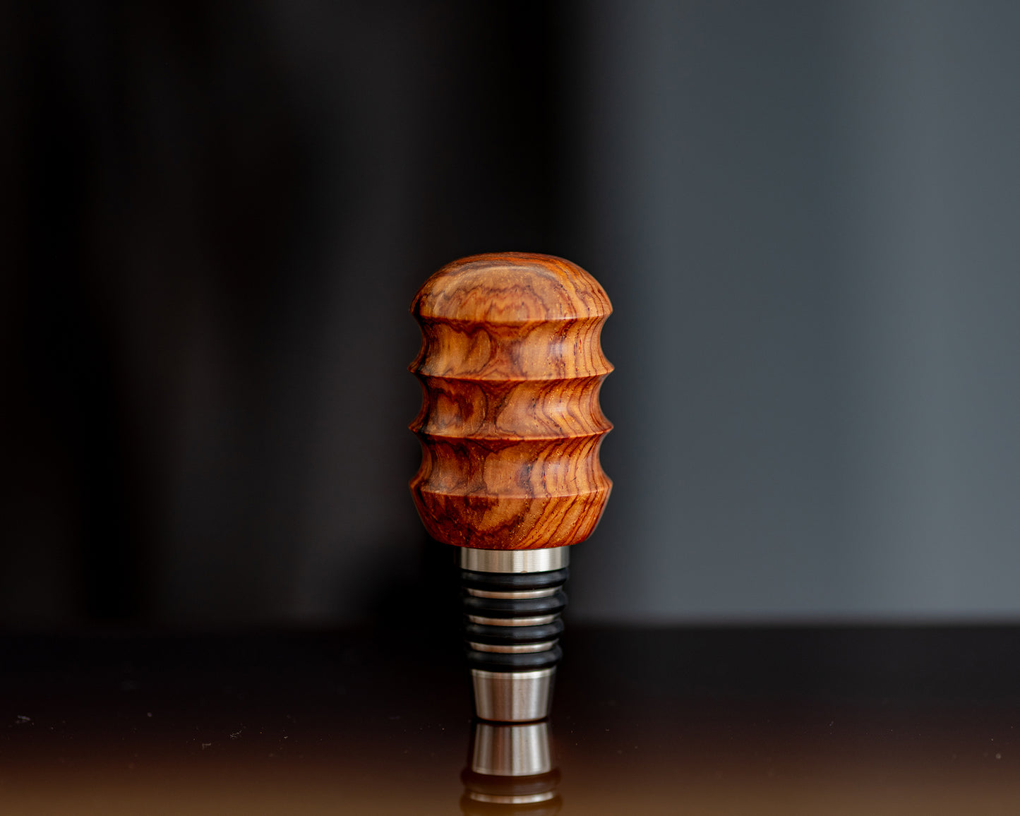 Hand-turned Wooden Bottle Stopper - Bubinga