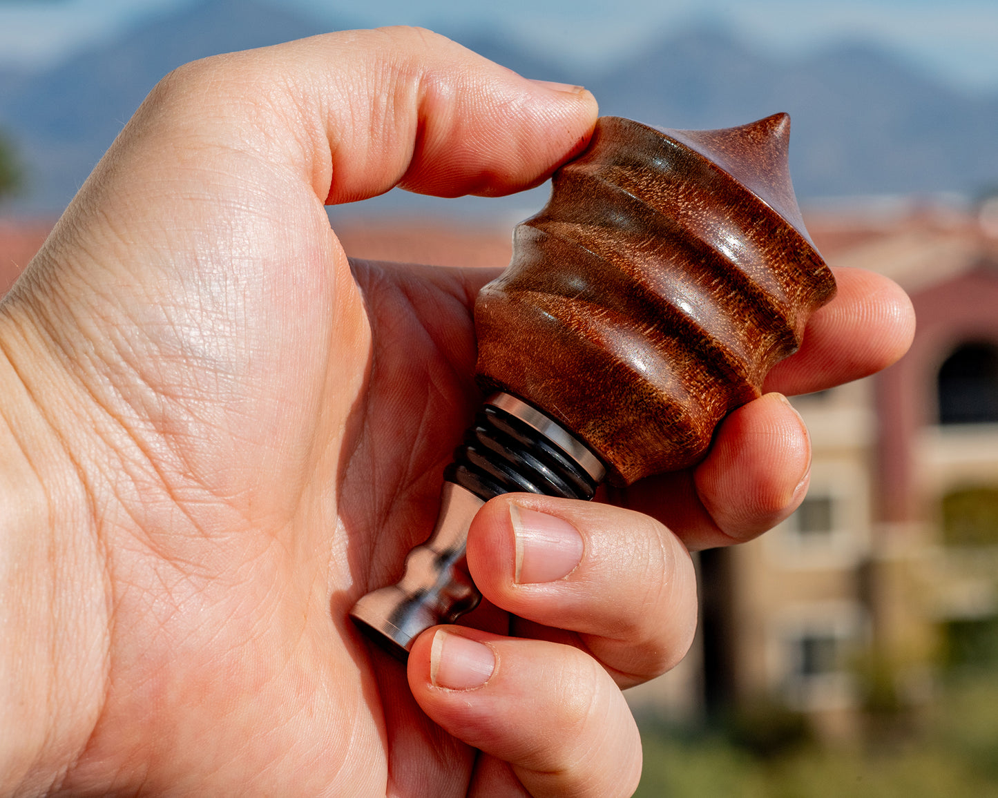 Hand-turned Wooden Bottle Stopper - Claro Walnut