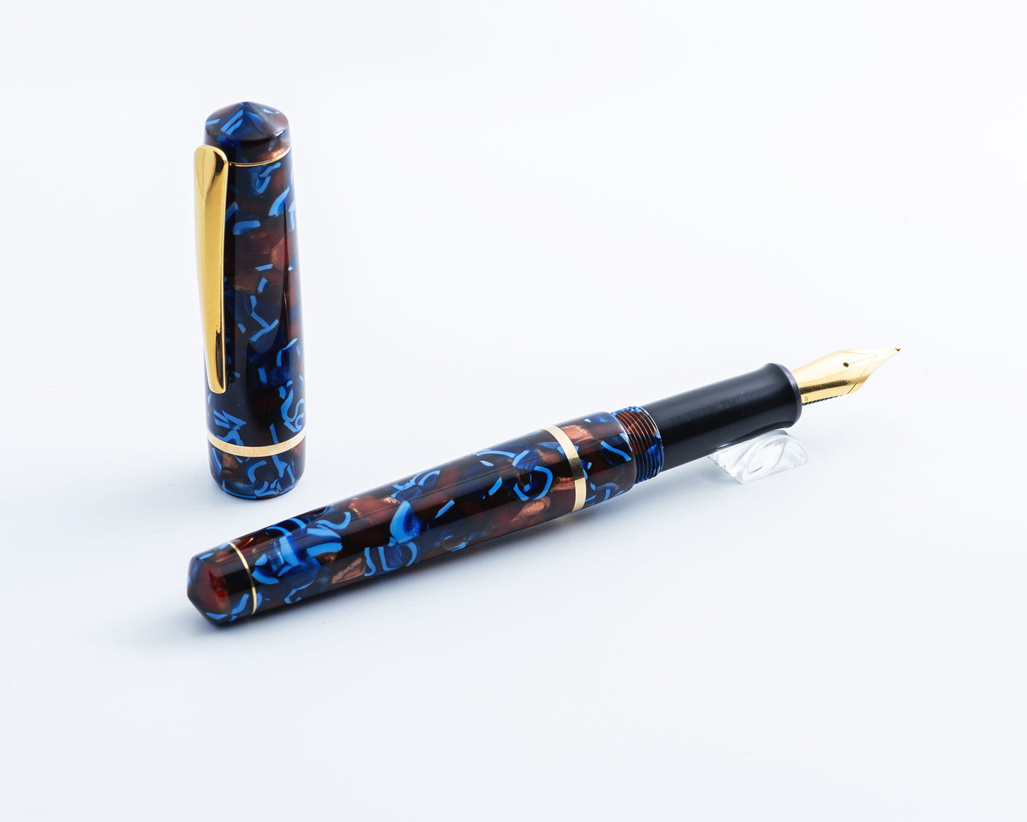 Premiere Piece - "Flecked Autumn" | Handmade Fountain Pen w/ Gold Plated Stainless Steel Clip