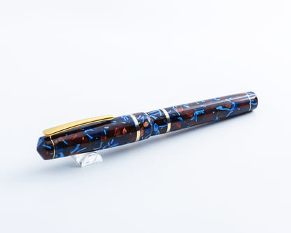 Premiere Piece - "Flecked Autumn" | Handmade Fountain Pen w/ Gold Plated Stainless Steel Clip