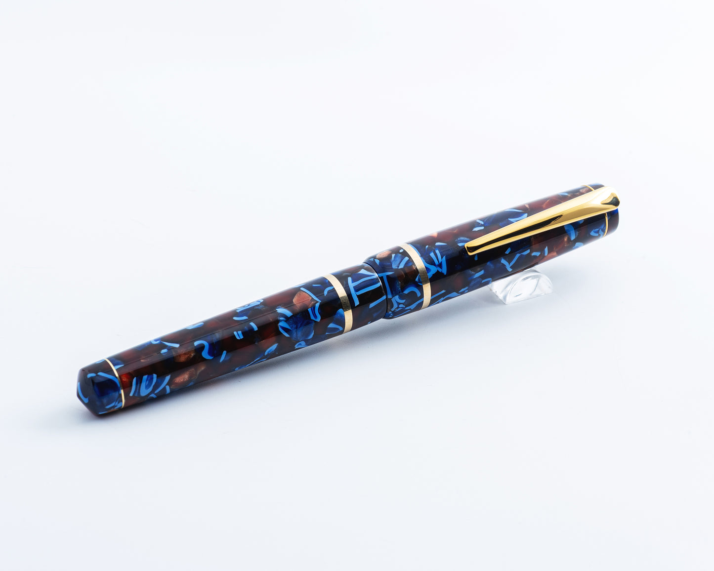 Premiere Piece - "Flecked Autumn" | Handmade Fountain Pen w/ Gold Plated Stainless Steel Clip