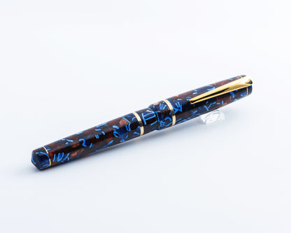 Premiere Piece - "Flecked Autumn" | Handmade Fountain Pen w/ Gold Plated Stainless Steel Clip