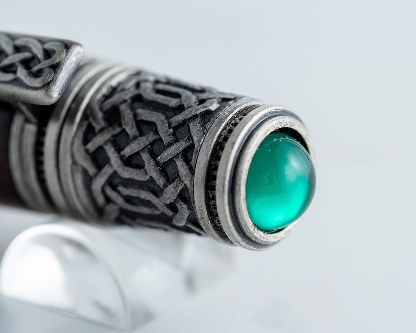 Celtic Twist Pen - "Dark Matter" Resin & Antique Pewter