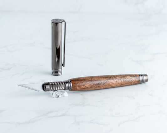 Hobby Knife - English Walnut Wood on Gunmetal Hardware