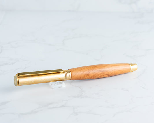 Hobby Knife - English Yew Wood on Raw Brass Hardware