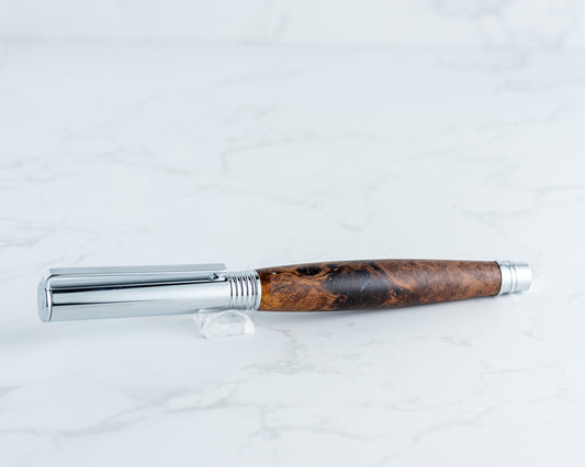 Hobby Knife - Stabilized Redwood Burl on Chrome Hardware
