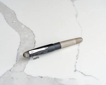 Daily Carry - EDC Demo | Handmade Convertible Pen w/ Black & Brown Canvas Micarta, Ebonite, Smoky Demo Resin, and Stainless Steel Clip