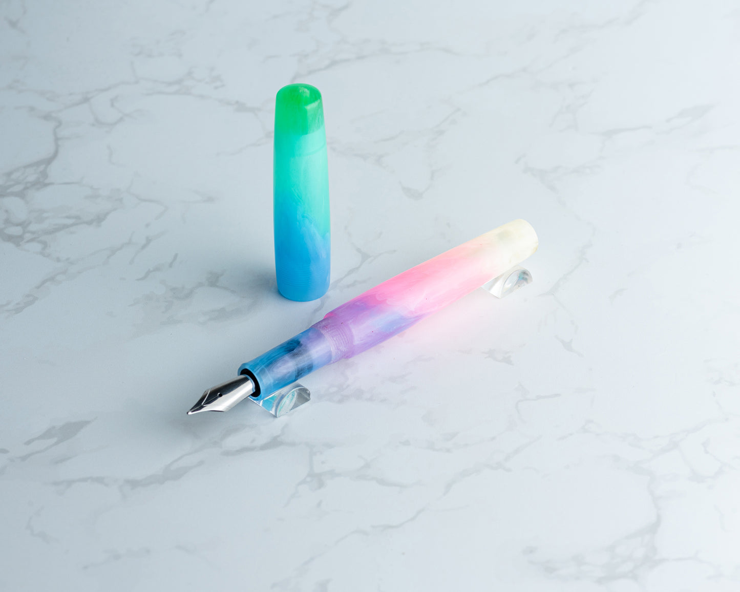 Primary Piece - "TiAno Fade" | Handmade Clipless Resin Fountain Pen