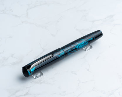 Portly Piece - "Dark Matter" | Handmade Resin Fountain Pen w/ Gunmetal Clip