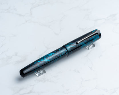 Portly Piece - "Dark Matter" | Handmade Resin Fountain Pen w/ Gunmetal Clip